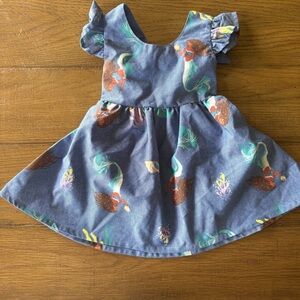 Disney The Little Mermaid dress Blue Casual Kids Dress flutter sleeves 12 months
